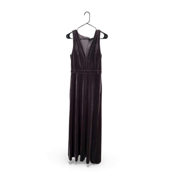Lulus Velvet Maxi Dress Evening Gown Formal Party Sleeveless L Dusty Purple EUC - Picture 2 of 3